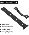 Six Piece Garage Door Magnetic Decorative Hardware Kit Featuring Four Rectangle Hinge Magnets And Two Handles In Black
