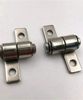 304 stainless steel hinge pair, small size with damping shafts and mounting flanges (front view)