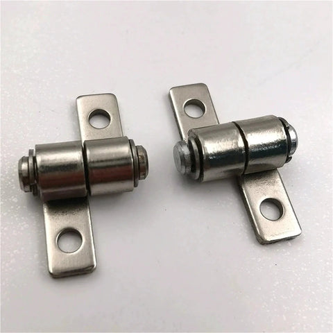 304 stainless steel hinge pair, small size with damping shafts and mounting flanges (front view)