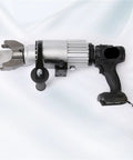 Rugged Portable Electric Rebar Cutter And Steel Rod Bender Heavy Duty Job Site Tool with ergonomic handle and robust cutting head.