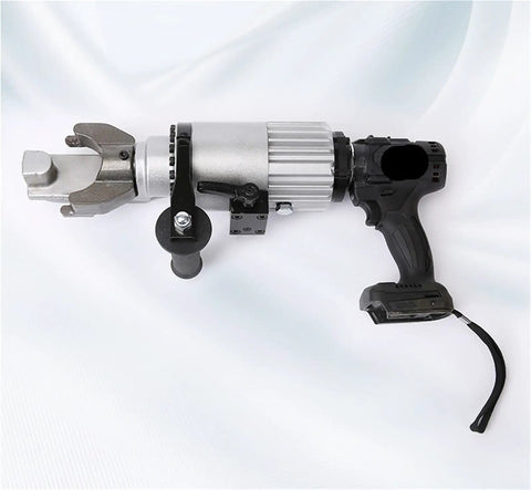 Rugged Portable Electric Rebar Cutter And Steel Rod Bender Heavy Duty Job Site Tool with ergonomic handle and robust cutting head.