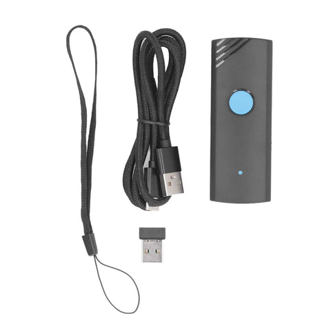 Versatile Wireless Barcode Scanner With USB And Bluetooth Modes for 1D and 2D Barcodes with cable and USB adapter