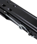 Close-up of Universal Seat Sliders With Dual Lock Design For Bottom Or Side Mounted Seats, heavy duty steel track detail