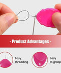 10 Pcs Needle Threader For Hand Sewing And Automatic Sewing Machine Tool Upgraded 2025 Embroidery shown in use with needle and pink threader.
