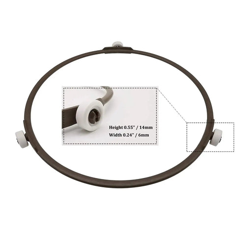 Microwave Glass Turntable Support Ring With Wheels 7 Inch Outer Diameter 6.5 Inch Inner Diameter Wheel Height 0.55 Inch 0.24 Inch Width SPS Plastic High Temp Wear Resistant Antistatic Flame Retardant 2 Pack