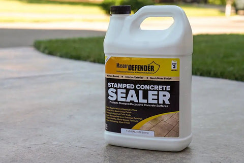 Kick Your Backyard Up A Notch With This Top Shelf Clear Satin Stamped Concrete Sealer in a one-gallon jug for outdoor use.