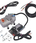 12V Electric AC Scroll Compressor Close Kit For Universal Car And Truck Air Conditioning featuring compressor and wiring components.