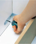 Hand using 8 Piece Screwdriver Set With EVA Foam Handles, Built For Real World Jobs, tightening screw on metal bracket."