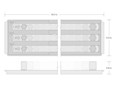Diagram of Half Inch Drive Shallow Six-Point Socket Set With Rails And Tray, 29-Piece, Metric Sockets From Ten To Thirty-Eight Millimeters