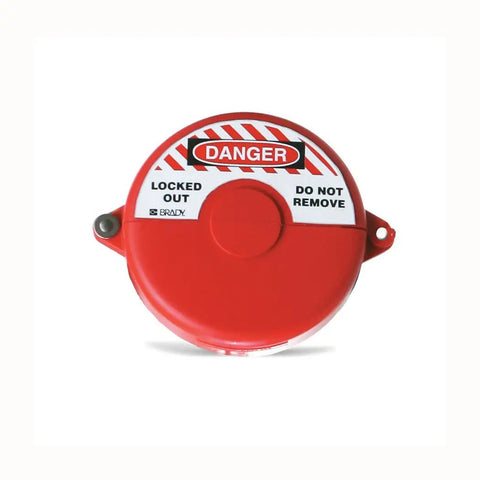 65560 Hinged Gate Valve Lockout Red For One To Two And A Half Inch Valve Handles Built Tough In Injection Molded Polypropylene Front View