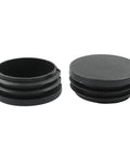 Four Pack One And Three Quarters Inch Round Plastic Hole Plugs Black End Caps For Round Metal Tubes Ideal For Furniture Protection