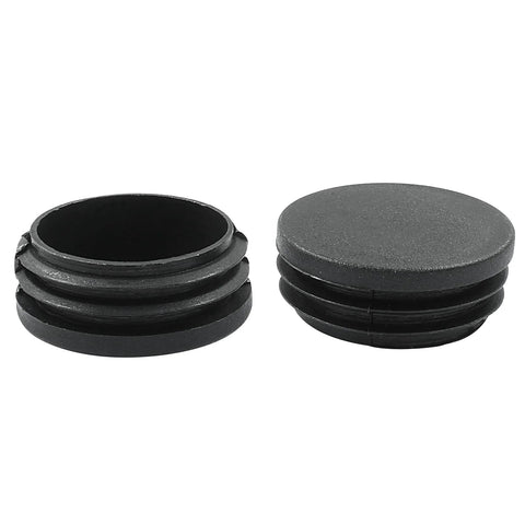Four Pack One And Three Quarters Inch Round Plastic Hole Plugs Black End Caps For Round Metal Tubes Ideal For Furniture Protection