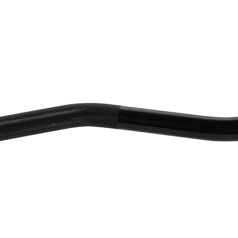 Close-up of knurling on Beefy 48 Inch Olympic Curl Bar With Threaded Ends And 200 Lb Capacity 1 Inch Bar Safe Star Collars.