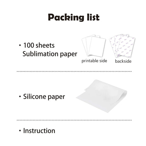 Packing list for Top Value Sublimation Paper 4x9.5 Inches For Inkjet Printers No Cutting Mug Transfers Perfect For DIY Christmas Gifts