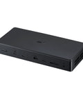 Game Changing Thunderbolt 5 Docking Station 13 In 1 Multiport Hub, sleek black design with multiple ports for connectivity.