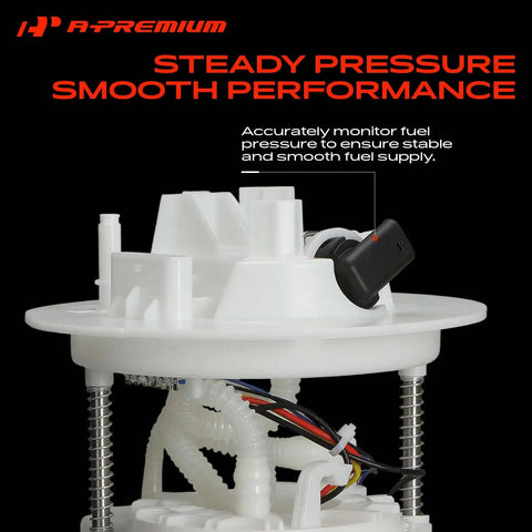 Top Shelf Electric Fuel Pump Module Assembly With Integrated Pressure Sensor Direct Fit For Mercedes Benz Gl450 Gl550 Gle Gle63 Glam side view showing connectors and tubing.