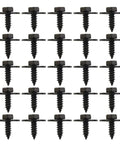 40 Pack U-Nut And Hex Bolt Fastener Kit For Easy Install No Mod Needed With 8mm Hex Bolts 14mm Length 17mm Washer And 16x11mm Speed Fasteners For Automotive DIY Projects black bolts with washers arranged in rows