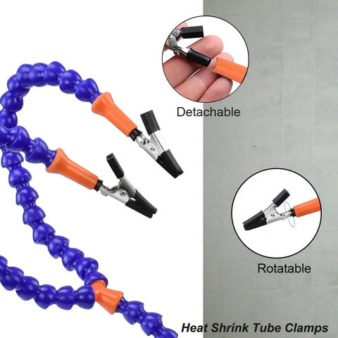 No Hands Soldering Clamp Aid With Four Alligator Clips Wire Clip Holder showing detachable and rotatable clips