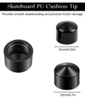 16mm and 18mm black PU pivot cups from 8 Pack Longboard Truck Pivot Cups Replacement For Most Longboards 18mm And 16mm