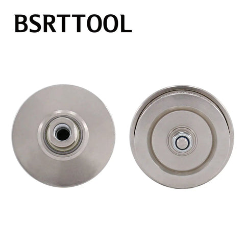 Diamond Router Bit 1-1/4 Inch Full Bullnose Profiler Wheel Vacuum Brazed for Stone, top view showing dual profile sides.