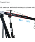 Heavy Duty 2 Ton Hydraulic Engine Hoist, Alloy Steel Cherry Picker Lift adjustable boom with weight settings for lifting.