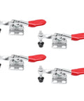 Four Piece Quick Toggle Clamps Set For Horizontal Push-Pull Fast Locking, Workholding And Tool Fixture Clamps For Industrial Use