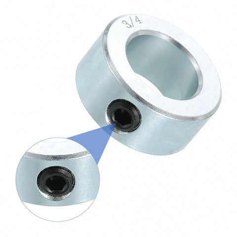 Set Of Sixteen Shaft Collars With Set Screws, Three Quarters Inch Bore, Outer Diameter One And Quarter Inch, Nine Sixteenth Inch Thick, Zinc Plated Carbon Steel Locking Axle Collars For Linear Rods And Guides, Heavy Duty And Anti Corrosion