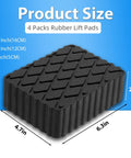 Solid Rubber Lift Pads For Auto Lifts And Jacks No Slip Jack Stand Pads Heavy Duty Garage Workhorse Lifting Blocks 6.3 By 4.7 By 2 Inches Handles Up To 3000 Lbs 4 Pack For Stable Smooth Vehicle Lifts, dimensions labeled