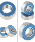 Beefy Miniature Deep Groove Ball Bearings Set Of 25 Flanged Steel Bearings With Double Rubber Seals Blue Side For Roller Skates 5 By 11 By 4 Mm Durable Precision Bearings For Tiny Machinery And DIY Projects, 5x11x4 mm