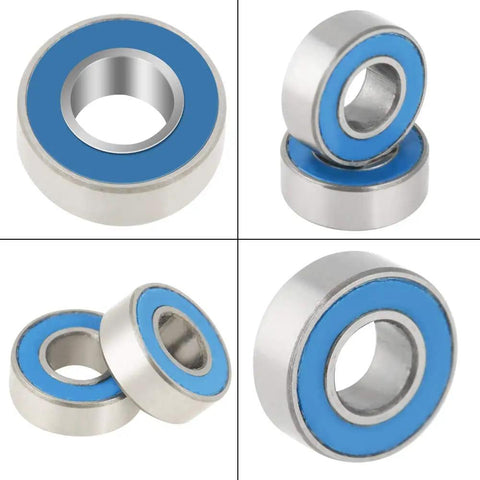 Beefy Miniature Deep Groove Ball Bearings Set Of 25 Flanged Steel Bearings With Double Rubber Seals Blue Side For Roller Skates 5 By 11 By 4 Mm Durable Precision Bearings For Tiny Machinery And DIY Projects, 5x11x4 mm