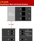 Diagram of Generator Interlock Kit for GE Main Breaker 150 Amp or 200 Amp with 1-1/4 inch spacing between breakers for safe backup power