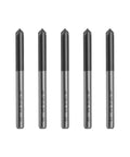 Zorqon 5-piece 1/8 in solid carbide end mills, front view, AlTiN coating, 4-flute chamfer for steel, 1/8 in shank