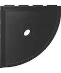 Top view of 10 Inch Corner Shower Shelf With Lugged Mount For Quick Install In New Construction Built For Tiled Walls in Graphite Black.