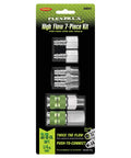 Flexzilla Pro 7-piece high-flow air coupler and plug kit, 3/8 in NPT, push-to-connect fittings with green grips
