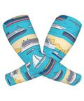 Cooling Arm Sleeves For Men And Women Breathable Ice Silk Fabric With Thumb Hole Non Slip Grip Keeps Sleeves In Place With Boat Print