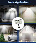 Solar Street Lights Outdoor, Double Big Solar Panels 800Leds Wireless Solar Flood Lights in various outdoor settings