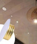 Top Shelf Fire Sprinkler Cover Plates With Sleek Concealed Trim Ring And Corrosion Resistant Body For Home And Office Ceiling Systems, gold and white.
