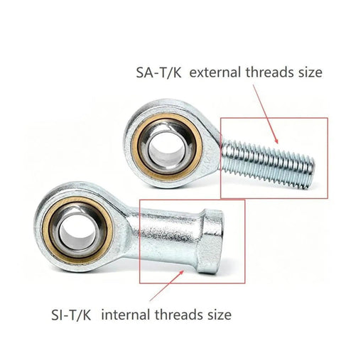 Top Shelf Fish Eye Rod End Bearing And Heim Rose Joint For Reliable Mechanical Linkage built solid with heavy duty steel construction, showing thread sizes.