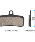 Dimensions of Four Piston Disc Brake Pads Set With Included Installation Tools For Shimano MT420 MT520 M6120 M7120 M8020 M8120 And Tektro TRP