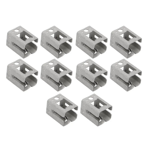 No Sweat Tool Free Solar Mounting Brackets 10 Pack Slick PV Quick Install Fasteners in spring steel with zinc aluminum coating.