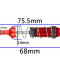 Pack Of 4 Full Metal Shock Absorbers For 1/12 Scale MN Series RC Crawler Cars CNC Aluminum Dampers, 75.5mm Length, Red