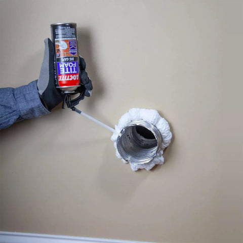 Applying Big Gaps Bright White Insulating Foam Sealant 12 Oz Can 2 Pack Expands To Fill Cracks Up To 3 Inches on wall pipe