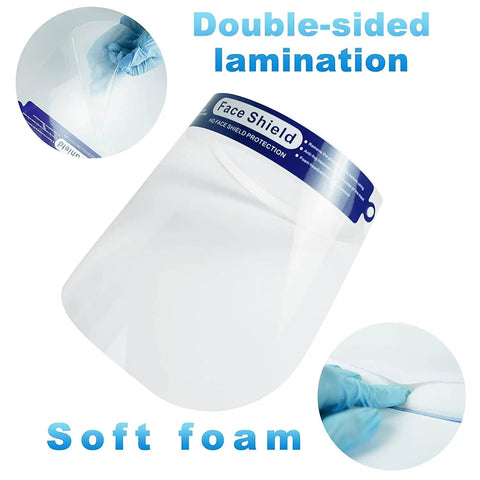 Anti Fog Full Face Shield For Adults, Reusable And Adjustable Clear Protective Shield, Windproof And Dustproof, Splash Guard With Easy Fit Headband, Crystal Clear Shield For Work Or Home, All Day Comfy, 10 Pack