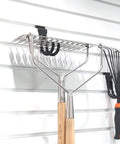 Heavy Duty Slatwall Hooks 8 Pack For Garage Organization Black J Hooks Wall Mounts For Tools And Gear Easy Install With Proslat Crownwall StoreWALL HandiWall NewAge Gara