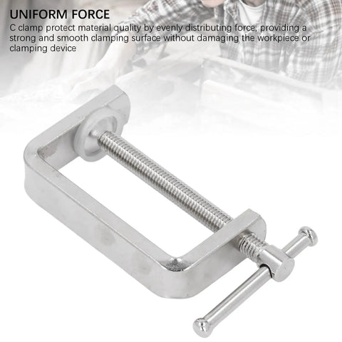 Beefy 2 Pack C Clamp Set Heavy Duty Wide Jaw 304 Stainless Steel For Woodworking Metalworking And DIY Repairs With A Strong Firm Grip And Reliable Performance, silver C clamp