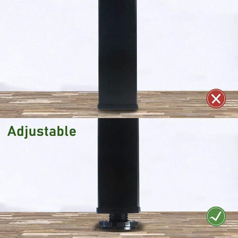 Adjustable Black Metal Desk Legs Set Of 4, 31.5 Inch Tall Square Office Table Legs, leveling screw adjusts 0.7 inch