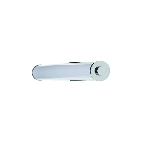 Side view of Sleek 25 Inch Integrated LED Bathroom Light Fixture in Chrome, shows dimmable slim modern vanity bath light design.