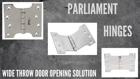 Stainless Steel Parliament Door Hinge 4x4x6 Inch Wide Throw Expandable Swing Clear Reversible Satin Finish with 32D Self Drilling Screws