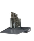 18 Piece High Speed Steel Tap And Drill Combo Set With Precision Hand Taps visible in a steel case for metalworking and DIY projects