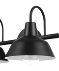 Dope Dark Academia Matte Black 3-Piece Bathroom Set With 15.5 Inch 2-Light Vanity Light Towel Ring And Toilet Paper Holder Bulb Not Included For A Sleek Cohesive Bath Makeover, lamp close-up